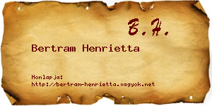 Bertram Henrietta névjegykártya